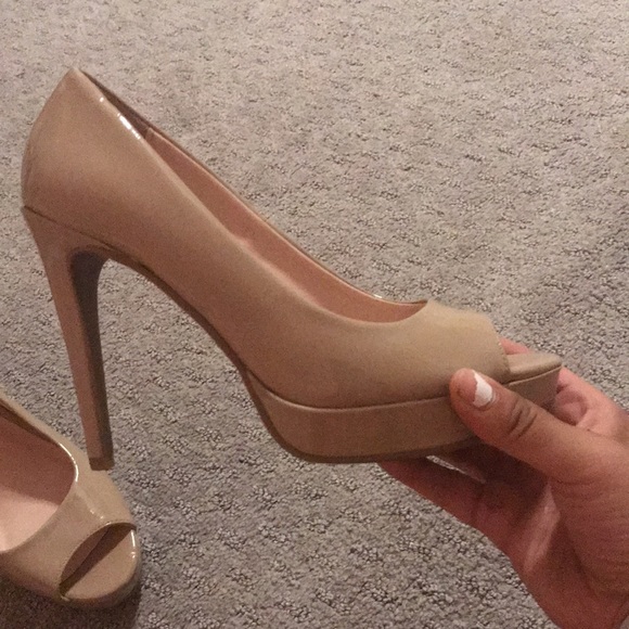 nude peep toe heels - Picture 2 of 2